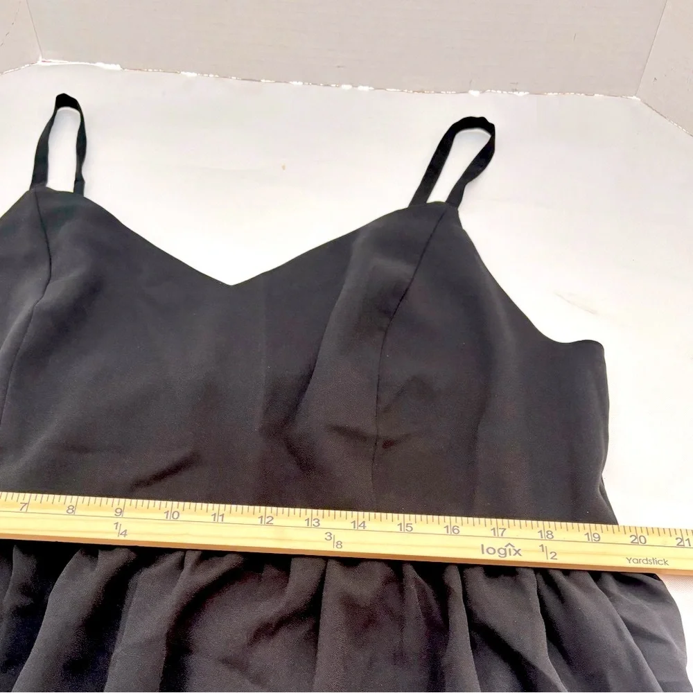NWOT BLOOMCHIC PLUS SZ 18 RUFFLED LAYERED BLACK /WHITE HEART NECKLINE MAXI DRESS - Picture 8 of 13